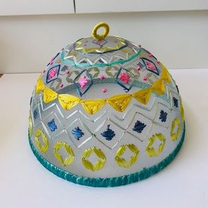 Anthropologie embroidered mesh dome cover